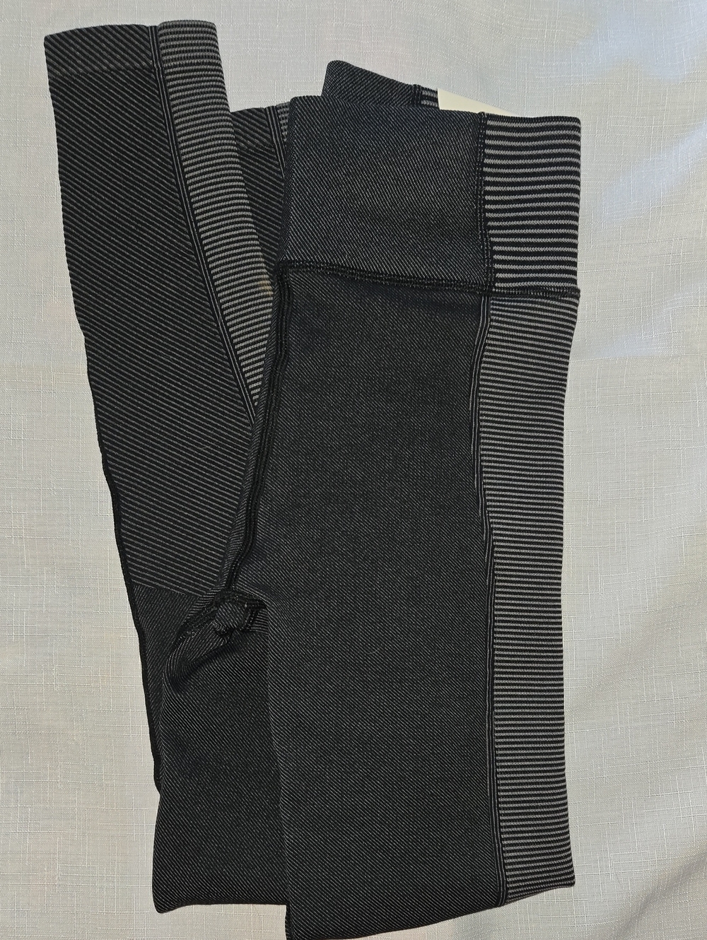 NWT Aerie Black & Gray Striped High-Rise Leggings